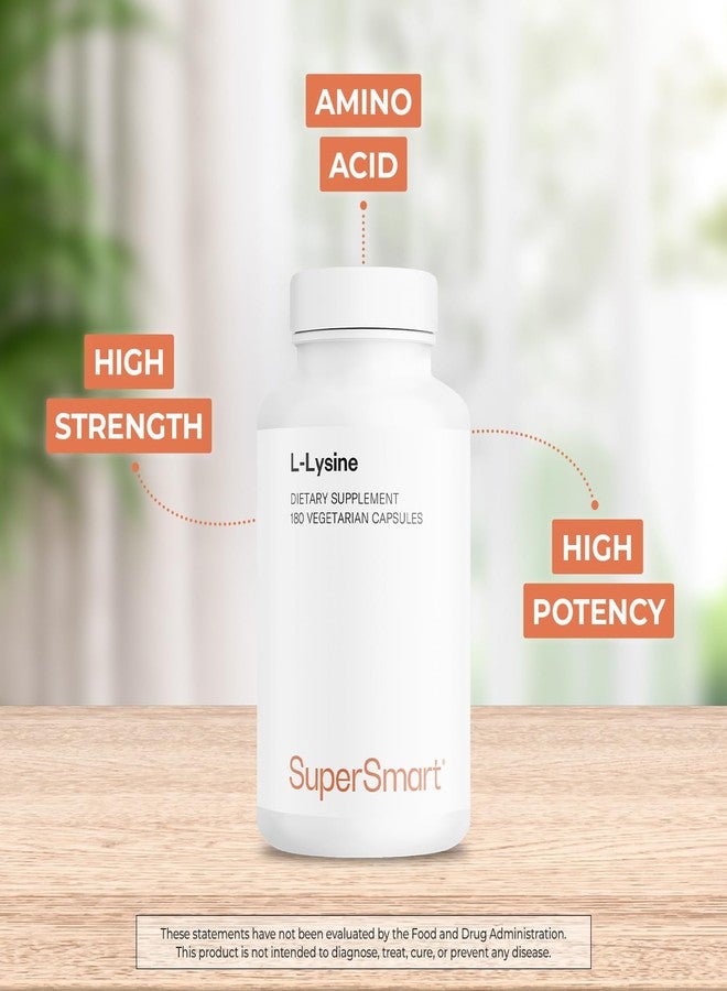 Supersmart - L-Lysine 6000mg per Day (High Strength) - Essential Amino Acid Lysine Supplement | Non-GMO & Gluten Free - 180 Vegetarian Capsules - Image 2